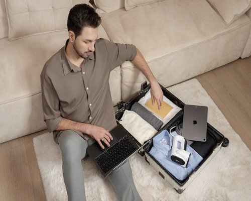 person calmly preparing for a workday